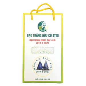 Gạo hữu cơ ST25 Ông Cua hộp 2kg - Mẫu 2026